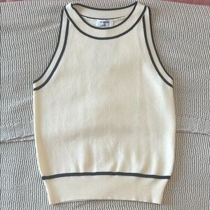 Workshop Republic Clothing Cream Knit Top with Black Accents